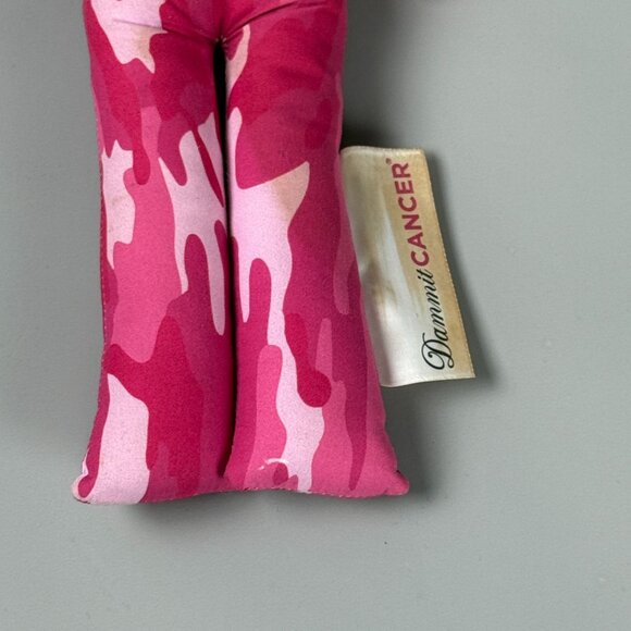 Dammit Cancer Pink Camo Stress 13" Doll With Inspirational Message - Picture 3 of 6